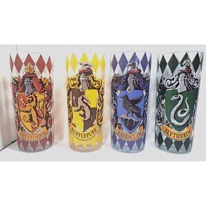 Silver Buffalo Harry Potter Hogwarts Houses 10 oz. Glasses Set of Four